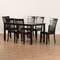 Baxton Studio Erion Modern and Contemporary Dark Brown Finished Wood 7-Piece Dining Set 184-11426-10519-Zoro - alternate 7
